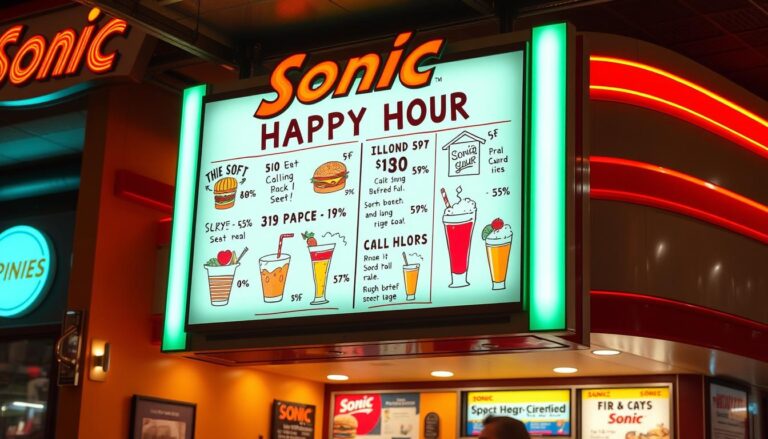Sonic Happy Hour Menu